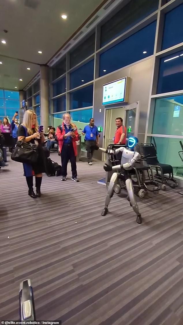 Before boarding, Bebop was seen swinging its arms and dancing in front of a crowd in a video on Instagram . The robot, according to Ben-Abraham, costs $500 an hour to rent out