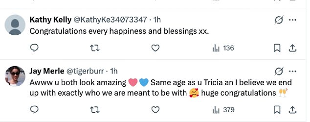 Fans and friends were quick to share their congratulations, gushing: 'Did you say yes in a heartbeat?': 'Congratulations xxx': 'You look amazing, congratulations to both of you'