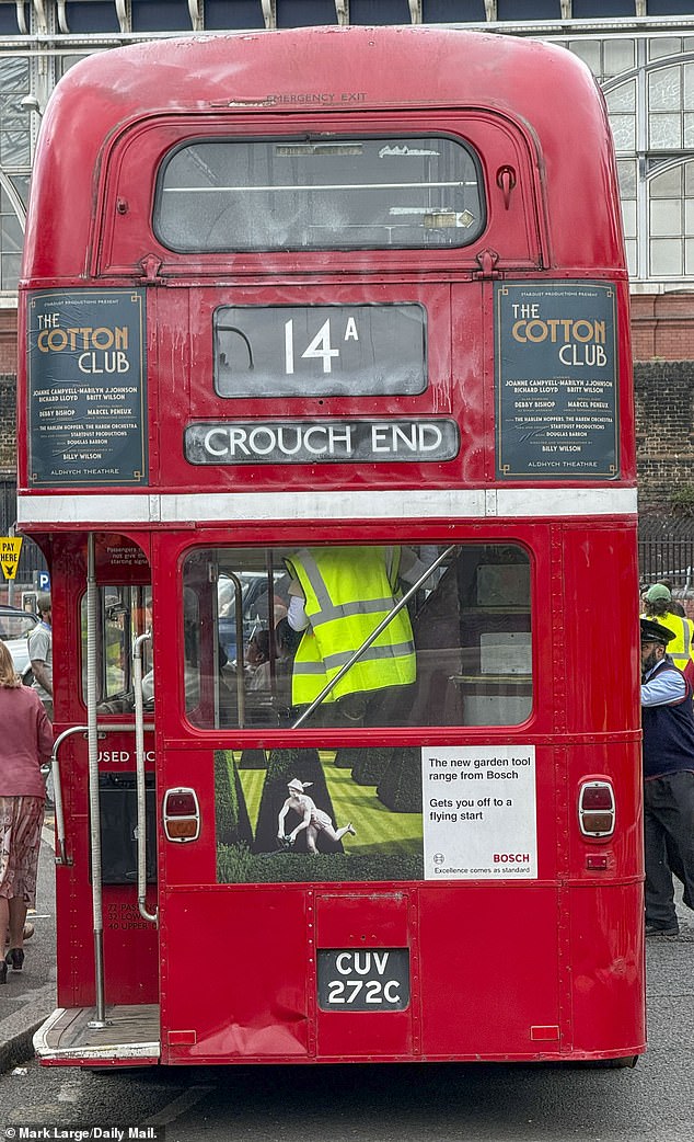 And during recent scenes, a classic red double-decker bus was pictured outside Waterloo Station, with the destination 'Crouch End' displayed