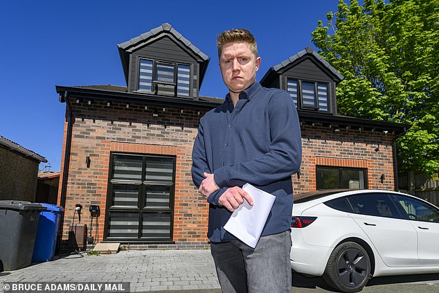 Luke Perret, 31, has been told he has just nine months to knock down the property he spent three years building in Warrington