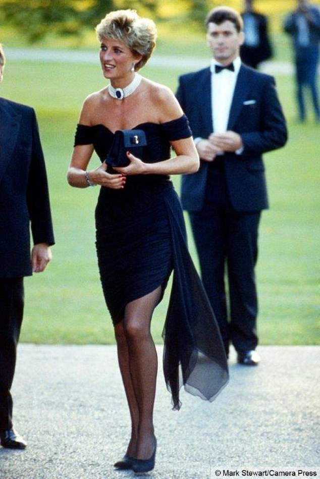 Tongues are wagging that four years after the reality star, 45, damaged Marilyn Monroe's iconic 'Happy Birthday Mr President' gown, she has now acquired the late Princess Diana's 1994 'Revenge Dress' (Diana pictured in the dress in 1994)