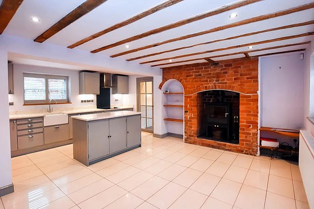 A three-bed, detached property on Station Road with an open-plan kitchen/diner is available for £400,000