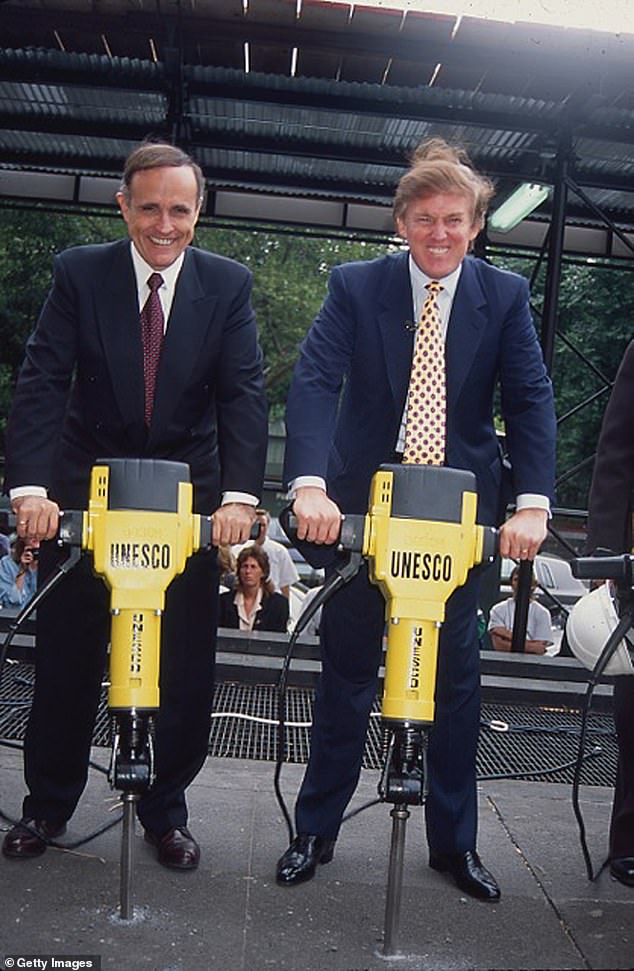 Trump and Giuliani at the groundbreaking for Trump International Hotel and Tower in 1995