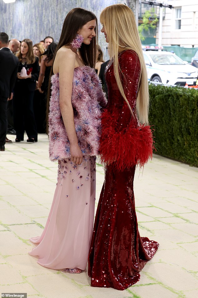 The mother-daughter duo were seen walking the red carpet hand-in-hand, pausing to pose together and share affectionate glances, their matching smiles drawing attention from onlookers