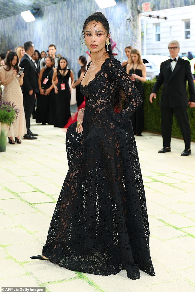 Kravitz commanded attention as she approached the star-studded gala