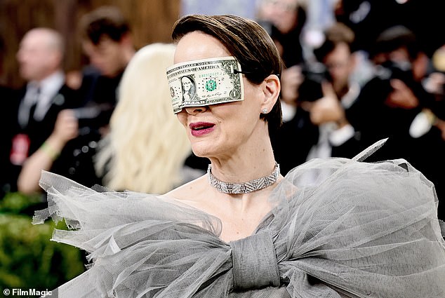 Paulson's entire Met Gala look was from indie fashion label Matieres Fecales's fall 2026 ready-to-wear collection