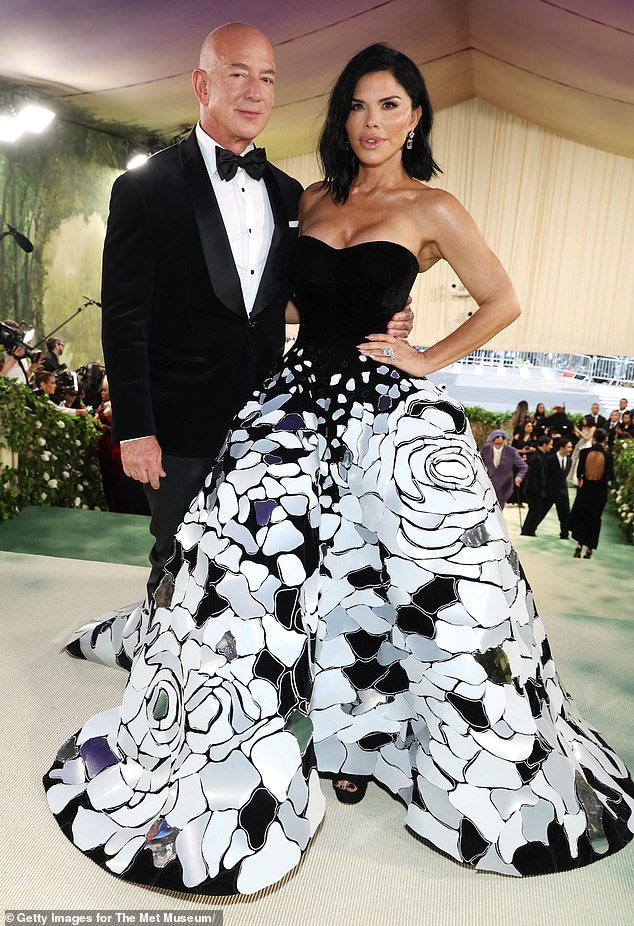 It's not known if the man was protesting against the involvement of billionaire Amazon founder Jeff Bezos and his wife Lauren Sanchez