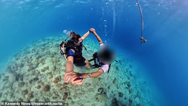 The content creator claims the instructor touched her bottom while in the water, making her feel uncomfortable