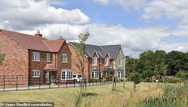 Pictured: What the homes at Upper Swallick could look like. The construction programme, if approved, is set to span 18 years with a start being made in 2028 and completion not expected until around 2046
