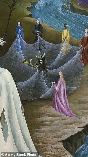 The bizarre ensemble evoked a painting by British-Mexican surrealist painter Leonora Carrington titled The Temptation of Saint Anthony