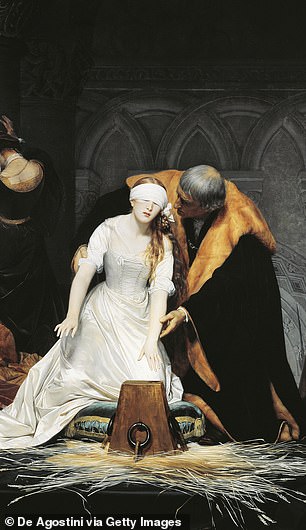 Rachel, 25, later confirmed that the blindfold referenced Paul Delaroche's famous 1833 painting The Execution of Lady Jane Grey