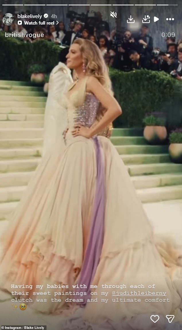 Blake shared a video of the accessory on Instagram, and said it was the 'ultimate comfort' to have an ode to her children with her