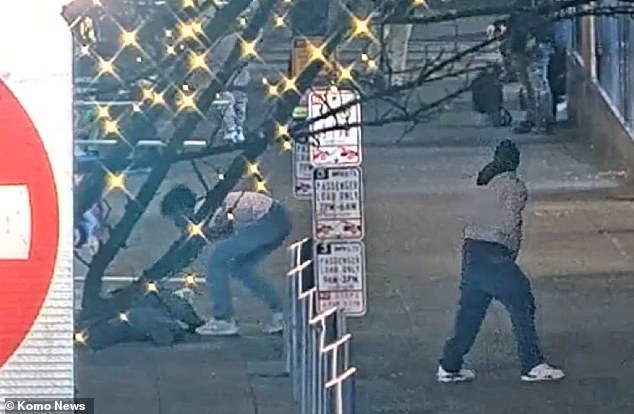 The two men then approached the victim before one struck him in the head