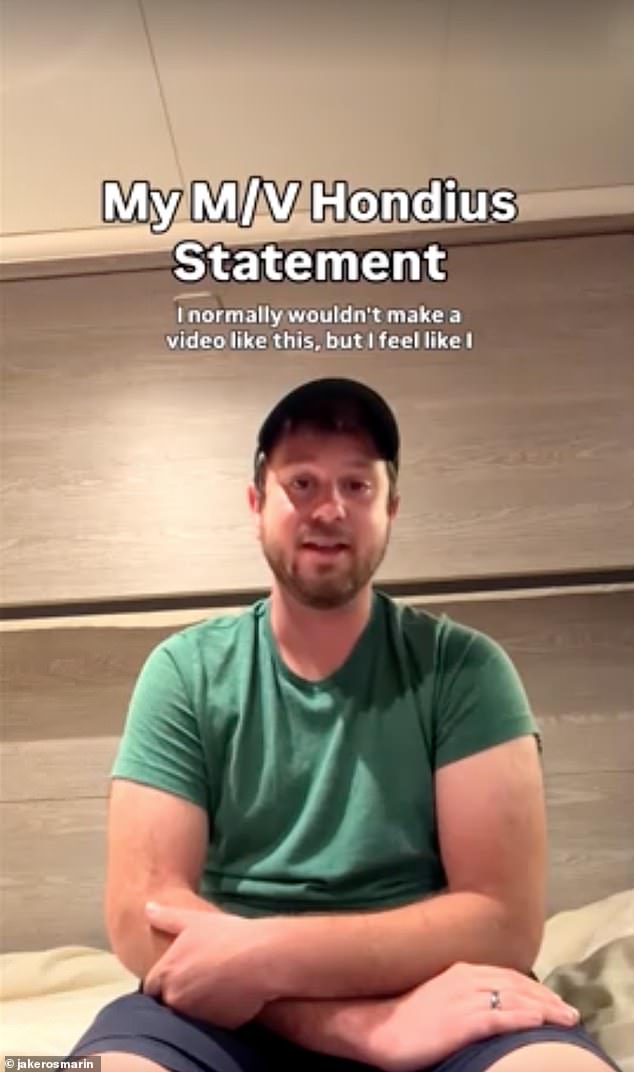 Speaking aboard the MV Hondius ship, US travel blogger Jake Rosmarin released a tearful plea for support