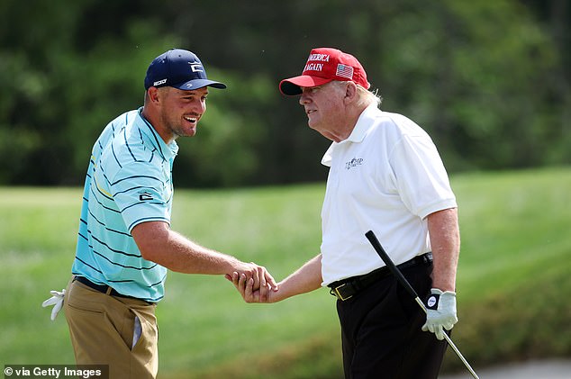 DeChambeau and Trump playing golf in 2022