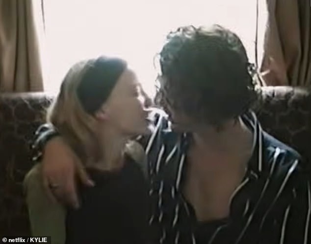 The Australian singer, 57, passionately kissed late INXS frontman ex Michael Hutchence in a sweet archive video