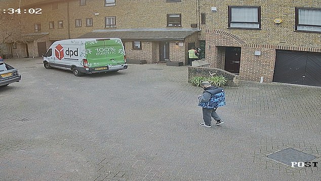 Sadeghi lurks as parcels the parcels are delivered by the driver before lighting a cigarette