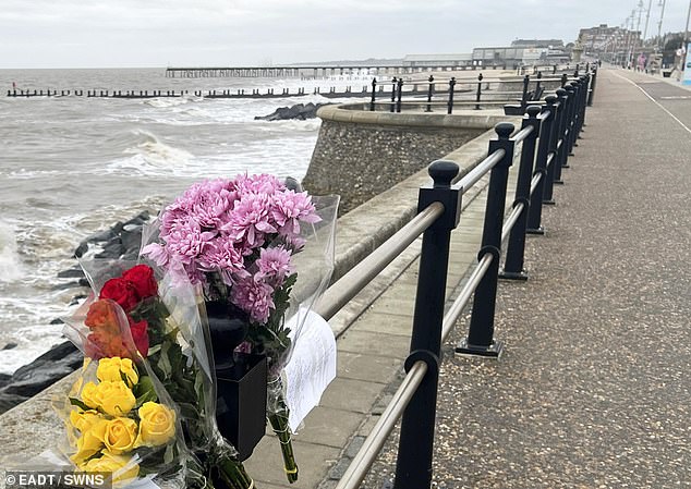 Floral tributes at the scene where the mother-of-six lost her life