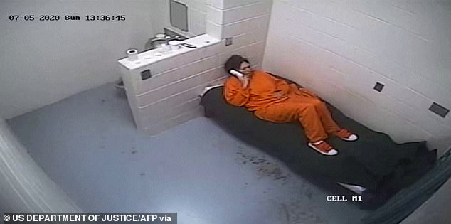 Mrs Munro complained her aunt was being kept in 'inhumane and degrading' conditions in New York's Metropolitan Detention Center. Pictured: Ghislaine in a cell in July, 2020