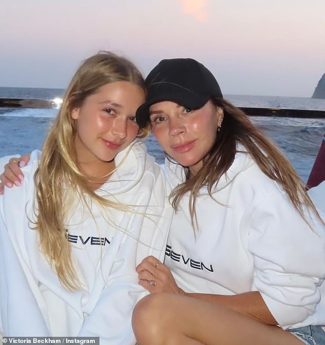 Elsewhere in the interview, Victoria revealed Harper's 'really bad' battle with acne has inspired the teen to launch her very own beauty brand