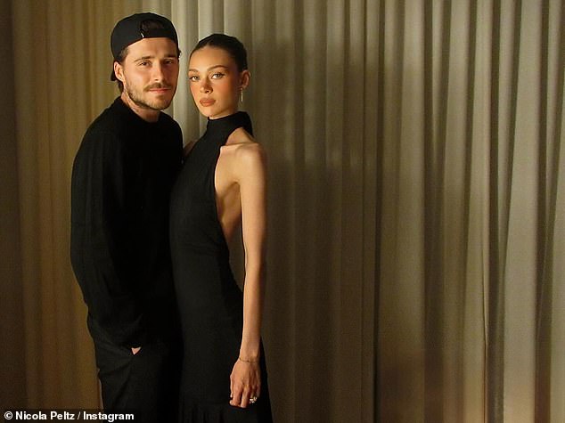 Back in January, the aspiring chef, 27, announced his disassociation from his famous family, as he declared he was no longer part of 'Brand Beckham' (pictured with wife Nicola Peltz)