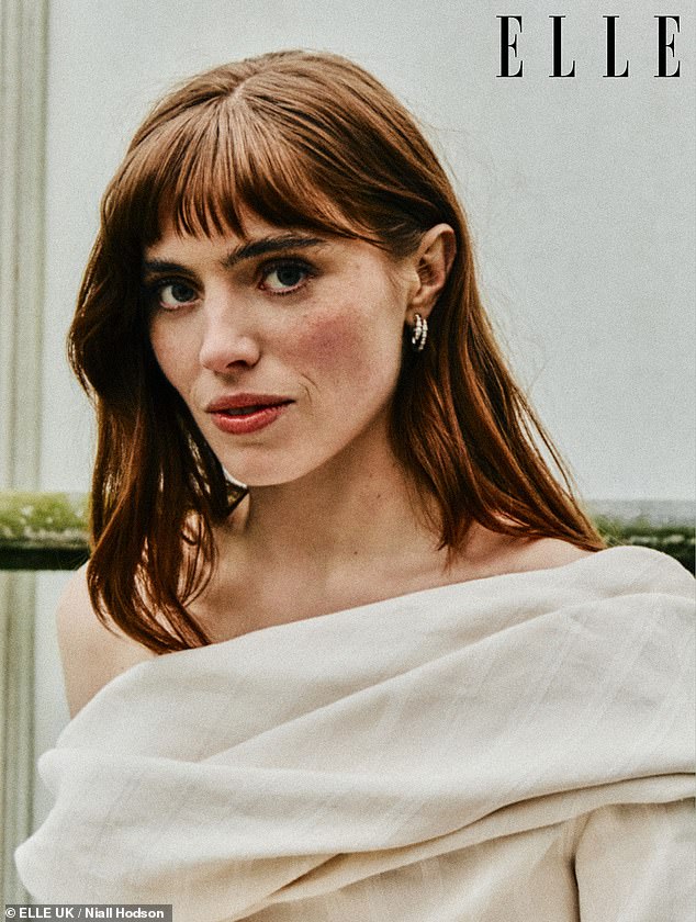The actress, 28, showcased her striking good looks in the ethereal and minimalist photoshoot, modelling flowing cream outfits and sporting a fresh-faced makeup look