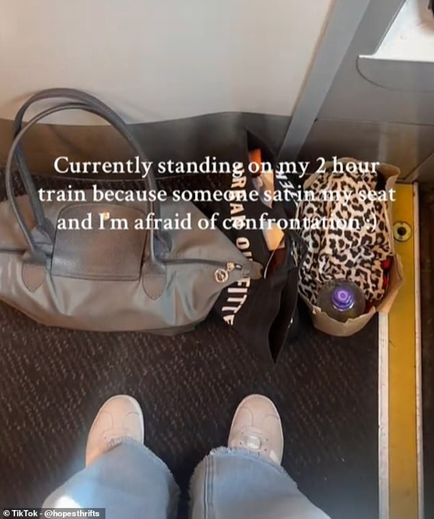 One traveller ended up standing for a two-hour train journey because of a seat snatcher