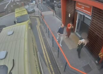A paramedic carries a limp-looking Preston into hospital with Jamie Varley (pictured dressed in red) and John McGowan-Fazakerley close behind
