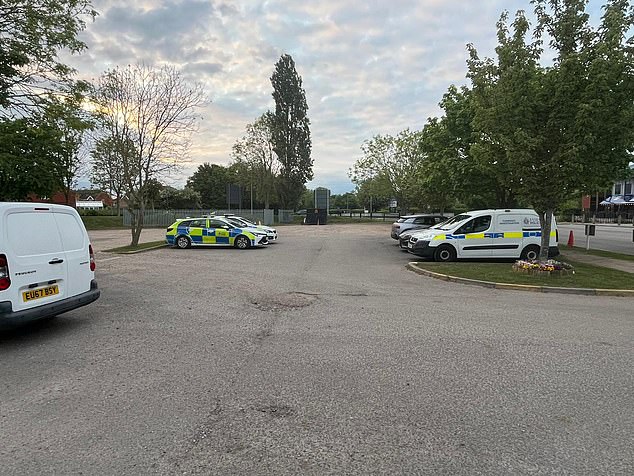 Squad cars and a forenic police van were seen in the club's car park