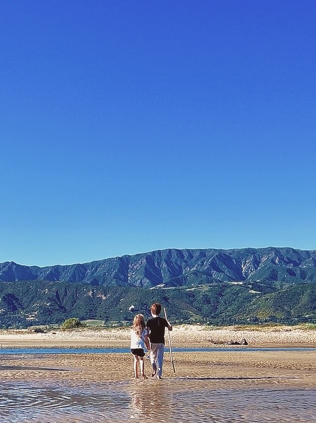 Another picture showed Archie on a beach with his little sister Princess Lilibet. '7 years later¿happy birthday to our sweet boy,' Meghan wrote alongside the pictures