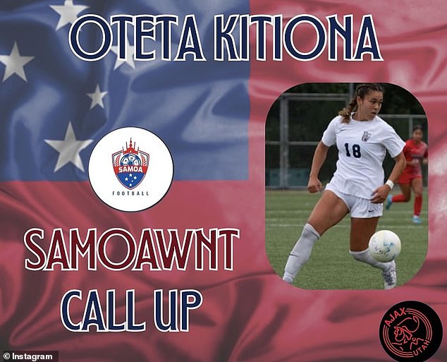 Kitiona featured for the Samoan national women's soccer team during its 2027 FIFA Women's World Cup qualifying campaign, playing as recently as March