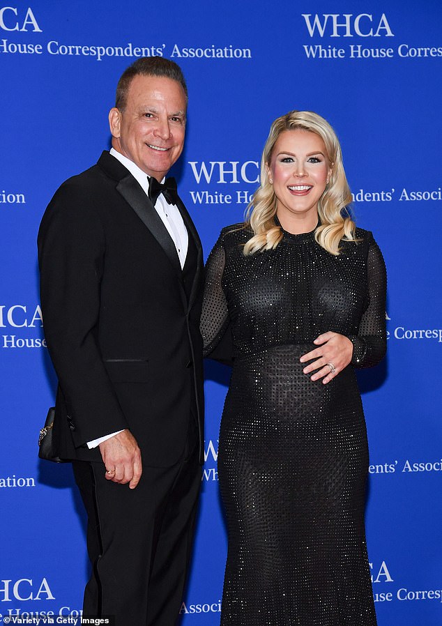 A very pregnant Leavitt ducked for cover during the dinner as an active-shooter threat was neutralized. She returned to work for a press briefing later that week, saying that it would 'hopefully be her last' before she gives birth