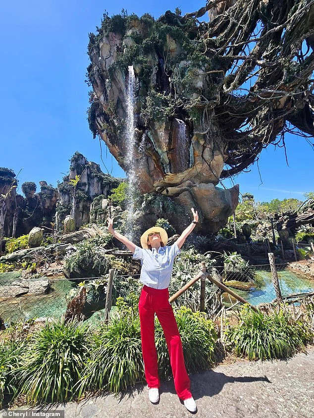 Earlier in the week, Cheryl enjoyed a trip to Disney World with Bear