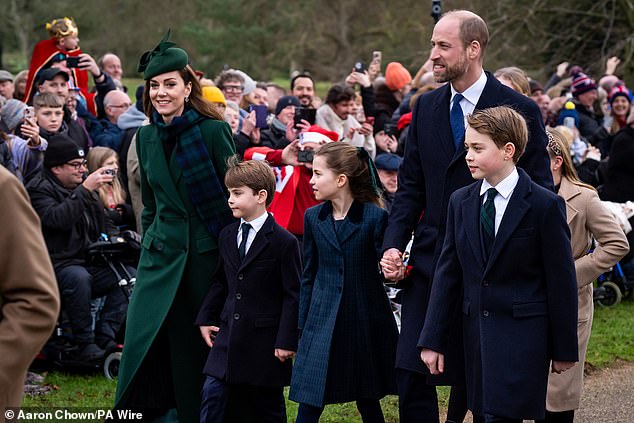 Robert, son of the late Steve Irwin, invited The Prince and Princess of Wales and their children (pictured) to the zoo as he introduced its new eastern grey kangaroo joey,