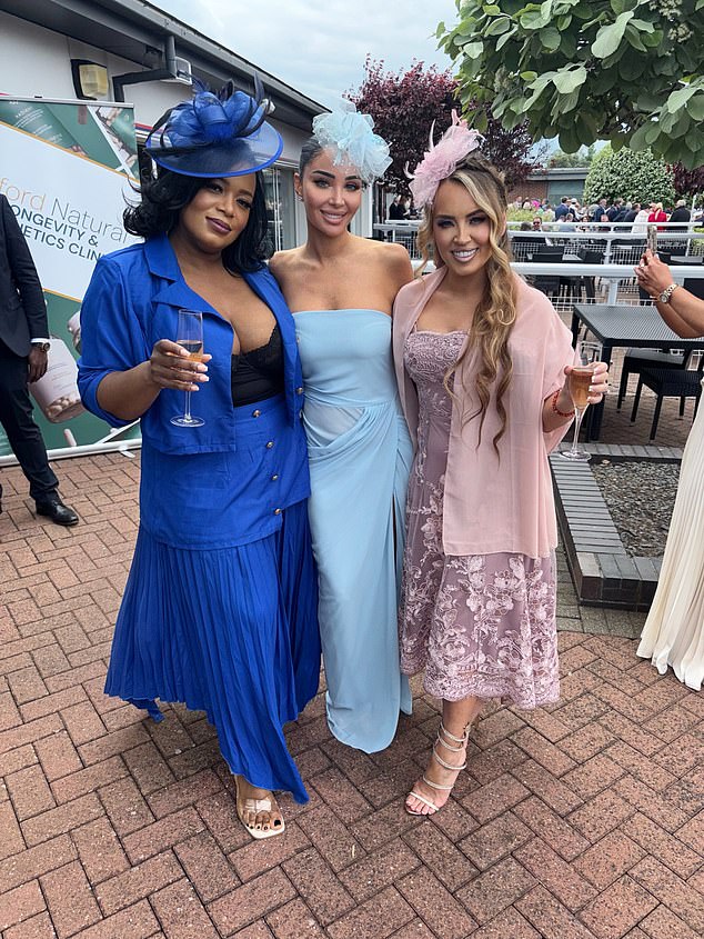 Tulisa looked in good spirits as she enjoyed the festivities with her two pals Michelle Mckenna and Priscilla Fere, despite recently dealing with short-term paralysis after suffering a Bell's palsy attack last month