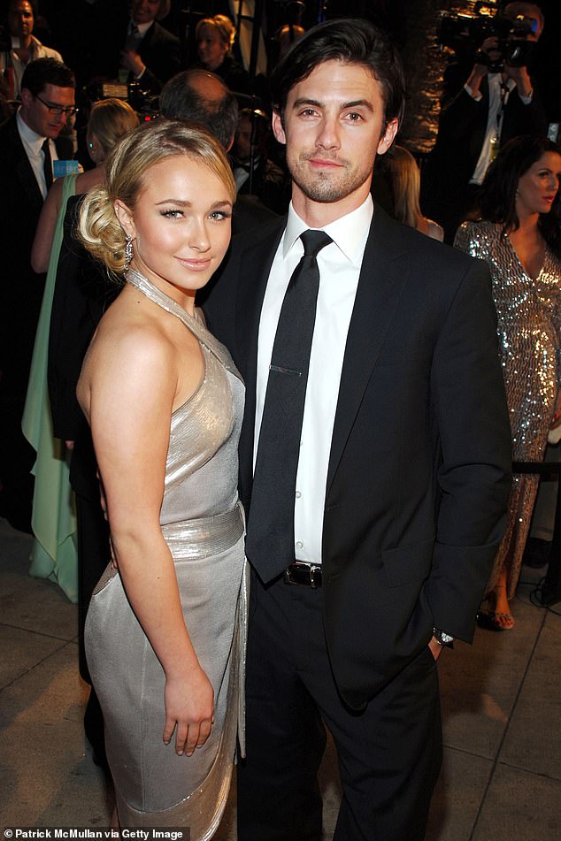 At 18, she began dating her Heroes co-star Milo Ventimiglia, who was 29 years old at the time (pictured in 2007)