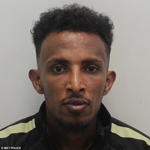 Eritrean migrant Aron Hadsh, pictured, attacked a 19-year-old in West Drayton in June last year after she had been sent by her mother to pick up fruit from a food bank