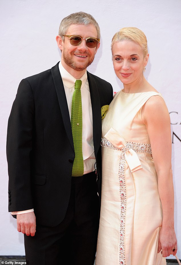 Freeman and the former Strictly star, 52, were together for 16 years before splitting in 2016, together they share son Joe, 19, and son Grace, 16 (pictured 2014)