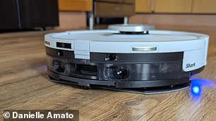It uses a camera and lights to help detect stains