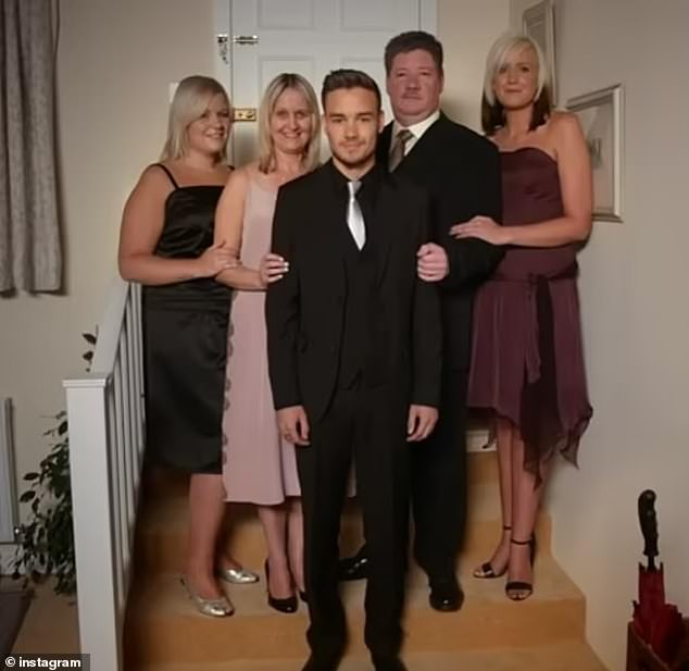 Liam with his parents Geoff and Karen and his two sisters Ruth and Nicola