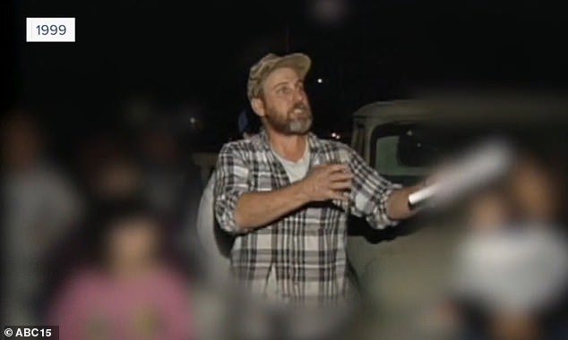 Blalock appeared in a video obtained by ABC15 (pictured) 10 days after Mikelle vanished. He told the camera at a 'block watch' event: 'If you're my neighbor and I see that you're living next to me, and I see something suspicious going on... I guarantee you I'd be calling 911'