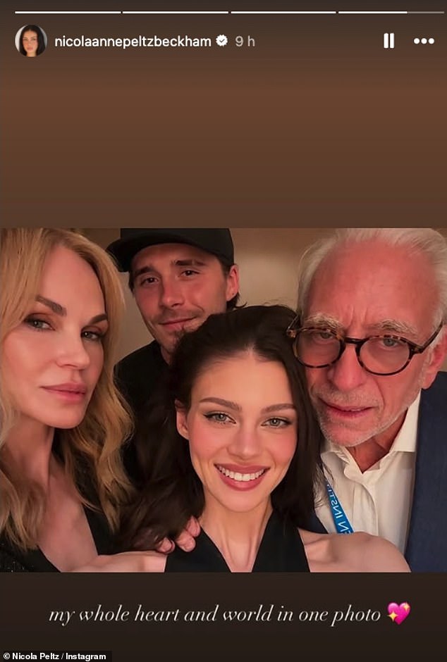 Brooklyn now shares an endless stream of adoration for his in-laws - Nicola's parents, Nelson Peltz, 83, and former model Claudia, 71