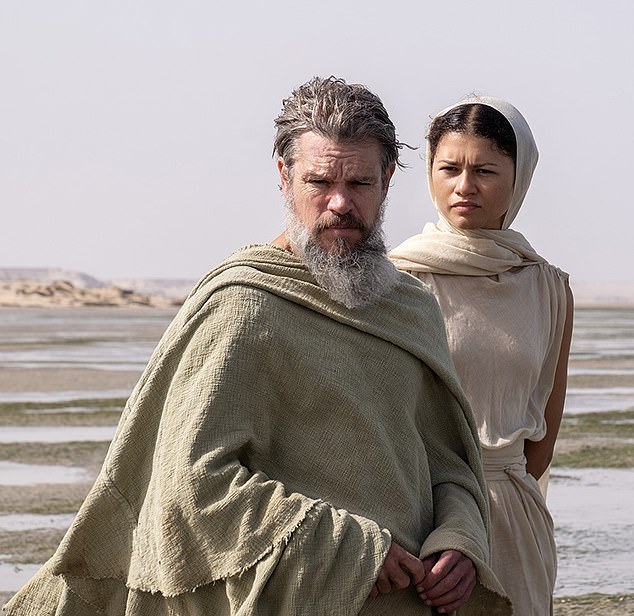Matt Damon is Odysseus and Zendaya is Athena in The Odyssey (pictured)
