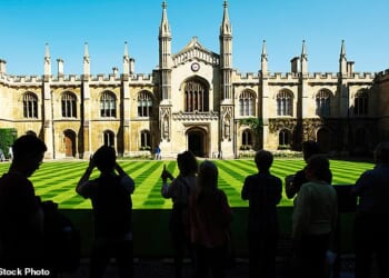 Academics have been given a quarter of a million pounds of taxpayer cash to ‘decolonise’ maths, science and geography lessons in schools (pictured: Cambridge University, which is co-running the project)