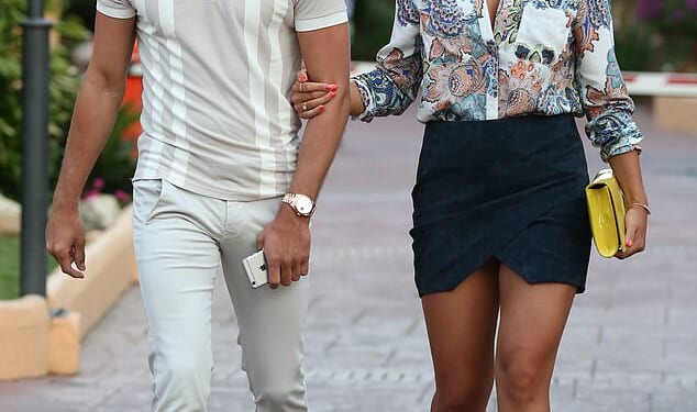 Jake Hall, a model and footballer, with his ex Chloe Lewis in Marbella in 2015