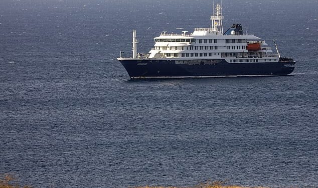 According to several online ship tracking sites, the ship has been stuck off the port of Praia, the capital of Cape Verde for at least 24 hours