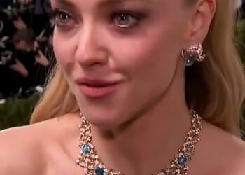 Amanda Seyfried has left fans concerned as she looked close to tears on the red carpet at the Met Gala on Monday night