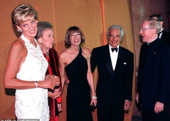 It's one of the biggest fashion events of the year - and according to a former Vogue worker, the motivation behind the Met Gala's success is Princess Diana (pictured from L to R: Princess Diana of Wales, Katheryn Graham, Anna Wintour, and designer Ralph Lauren in Washington, 1996)