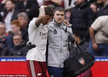 Ben White was forced off injured in the first half of Arsenal's trip to West Ham on Sunday