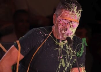 Britain's Got Talent viewers were left in hysterics after judge Simon Cowell was sprayed with silly string during Saturday's live semi-final